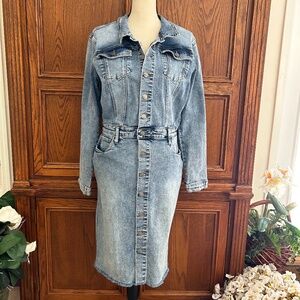 WL Wash Lab Button-down Piece Dyed Denim Dress Approximate Size Large (see pics)